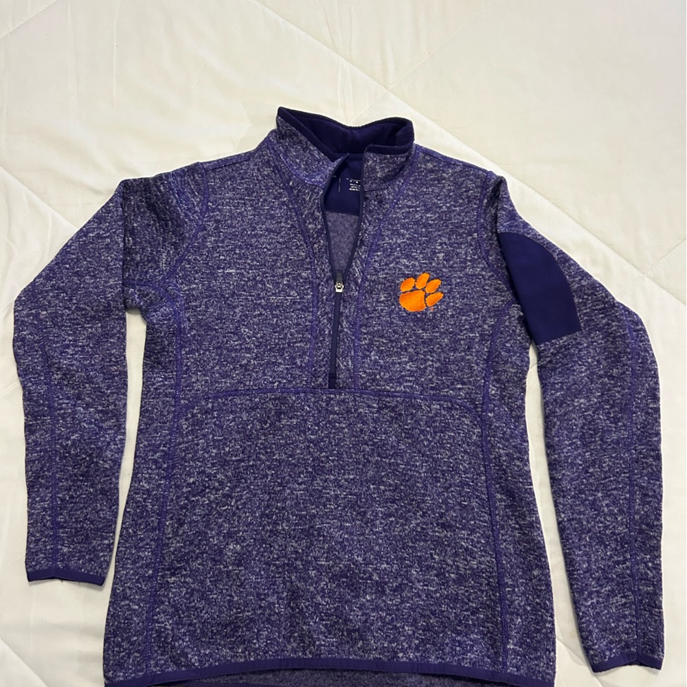 Clemson University Women’s Quarterback Zip Tiger NCAA M Purple Orange